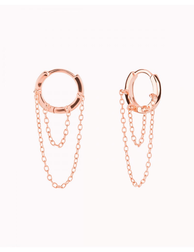 Pendientes de aro para el helix con 2 cadenas colgantes