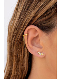 Pendientes de aro para el helix con 2 cadenas colgantes