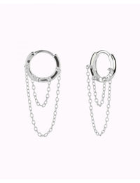 Pendientes de aro para el helix con 2 cadenas colgantes