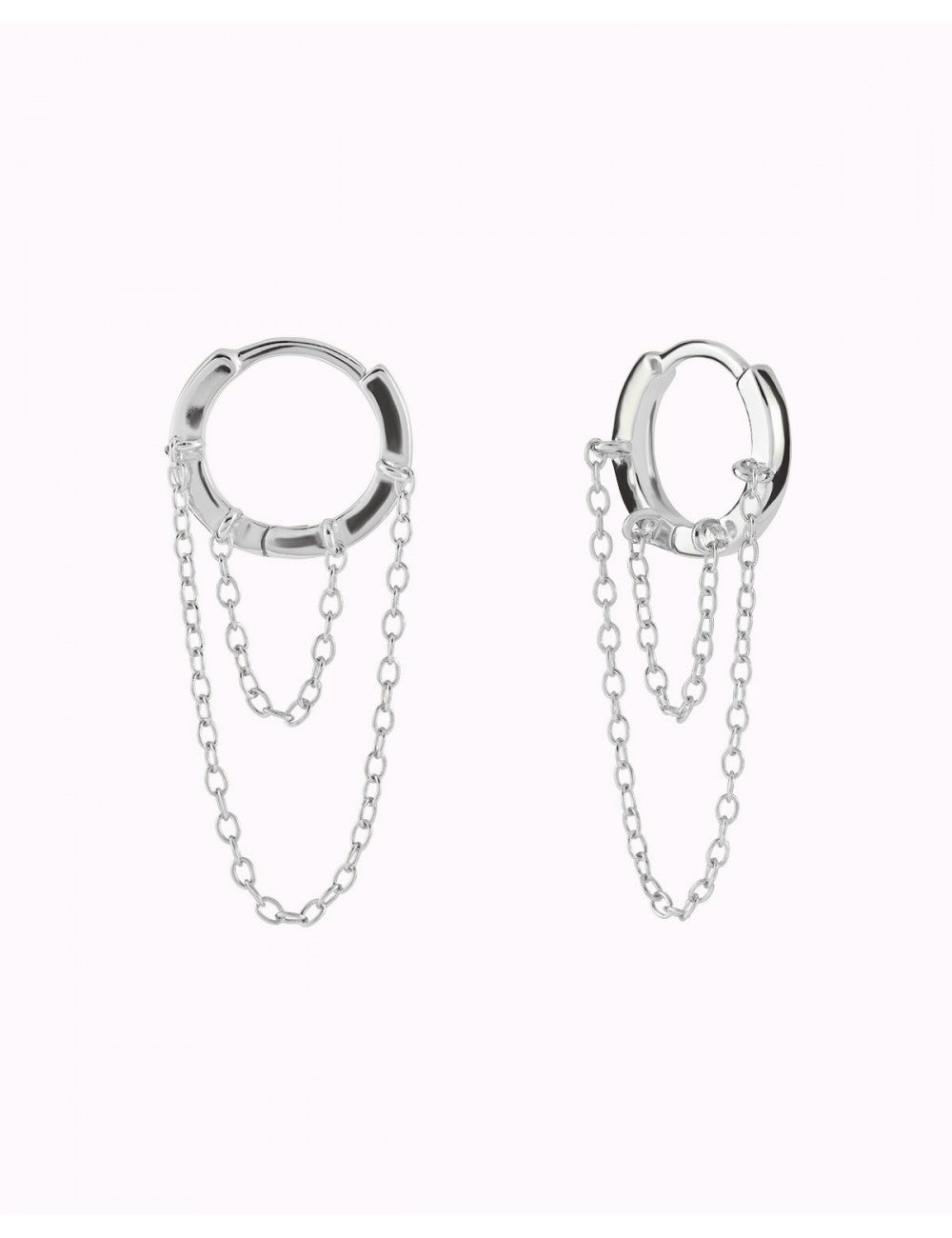 Pendientes de aro para el helix con 2 cadenas colgantes
