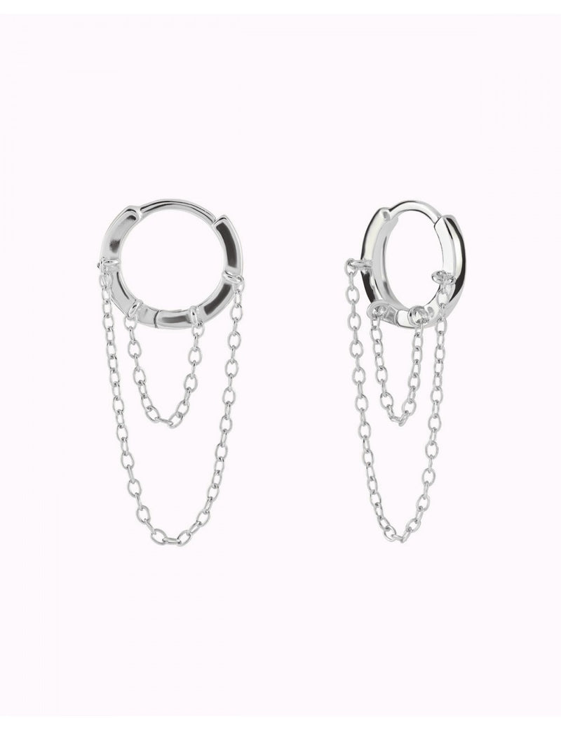 Pendientes de aro para el helix con 2 cadenas colgantes