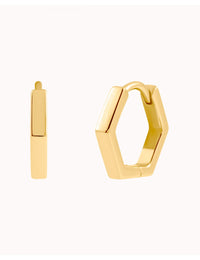 Boucles d'oreilles créoles géométriques hexagonales