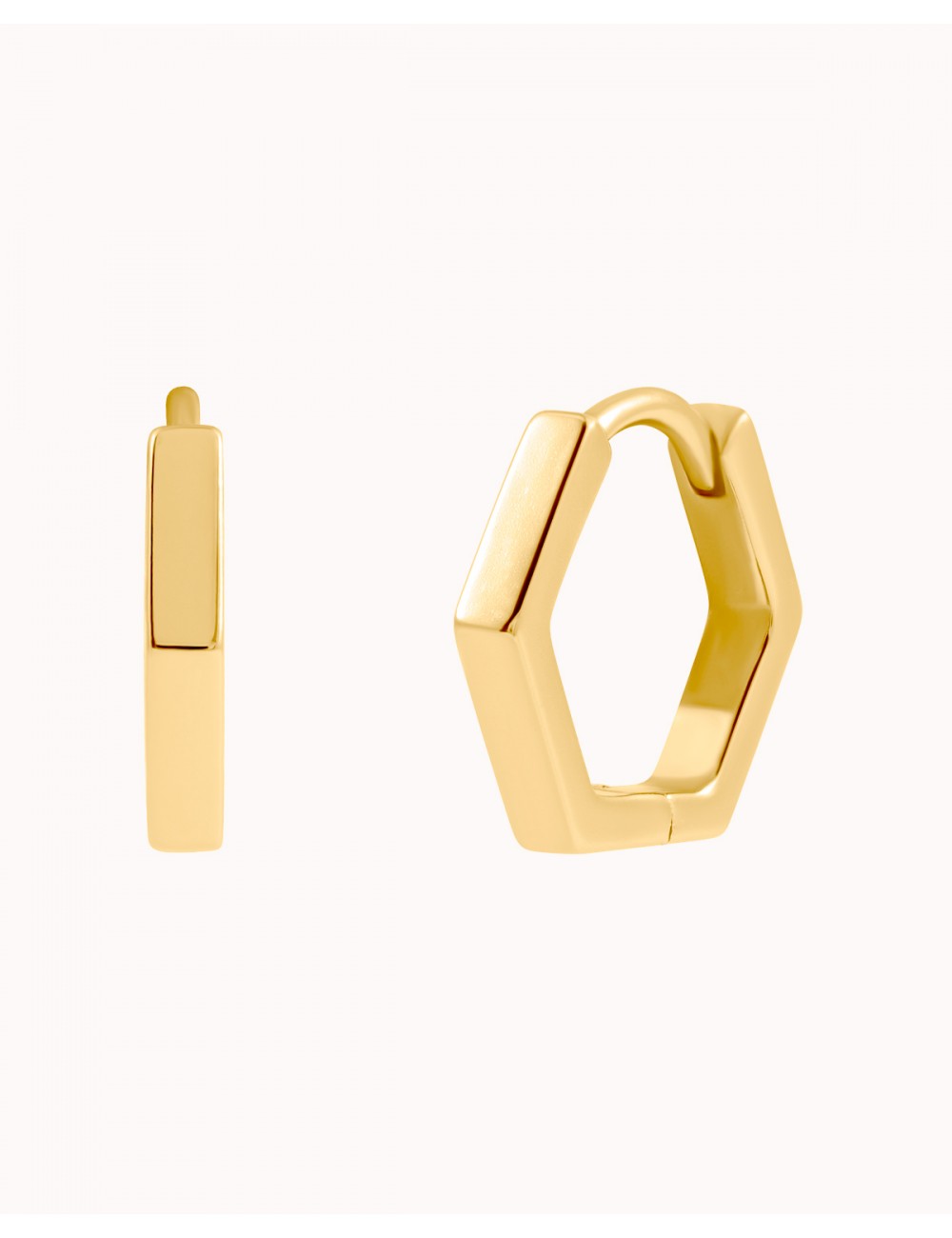 Boucles d'oreilles créoles géométriques hexagonales