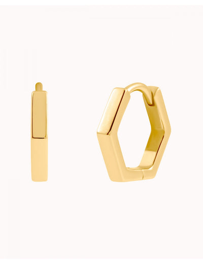 Geometrische sechseckige Huggie-Creolen