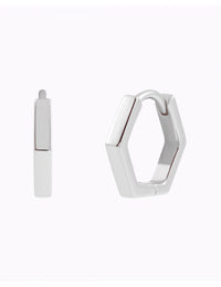 Boucles d'oreilles créoles géométriques hexagonales
