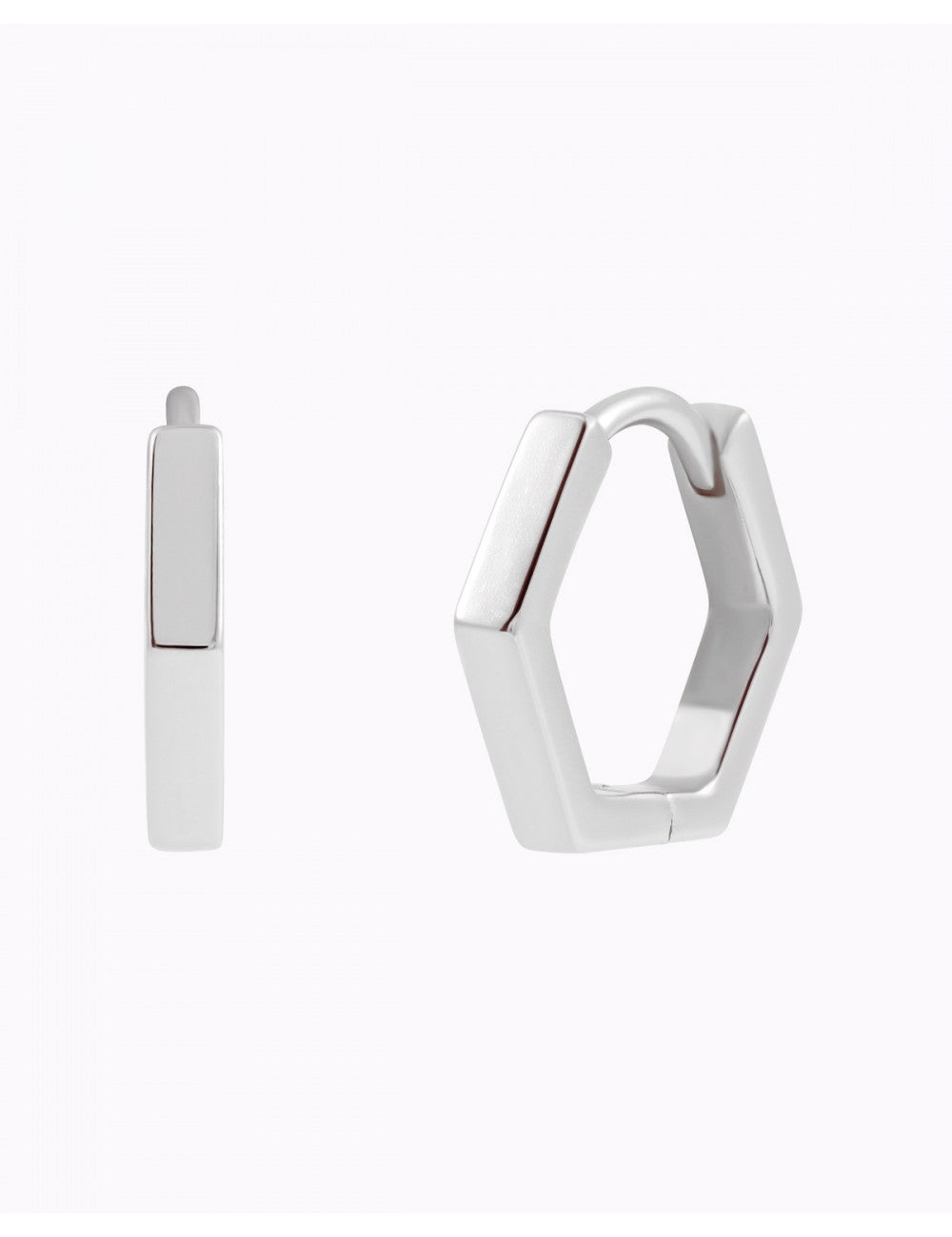 Boucles d'oreilles créoles géométriques hexagonales