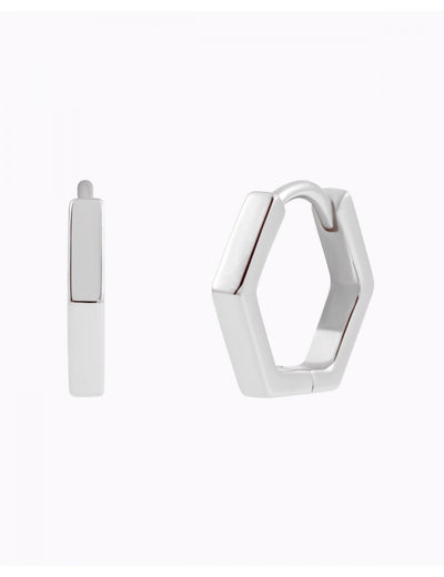 Geometrische sechseckige Huggie-Creolen