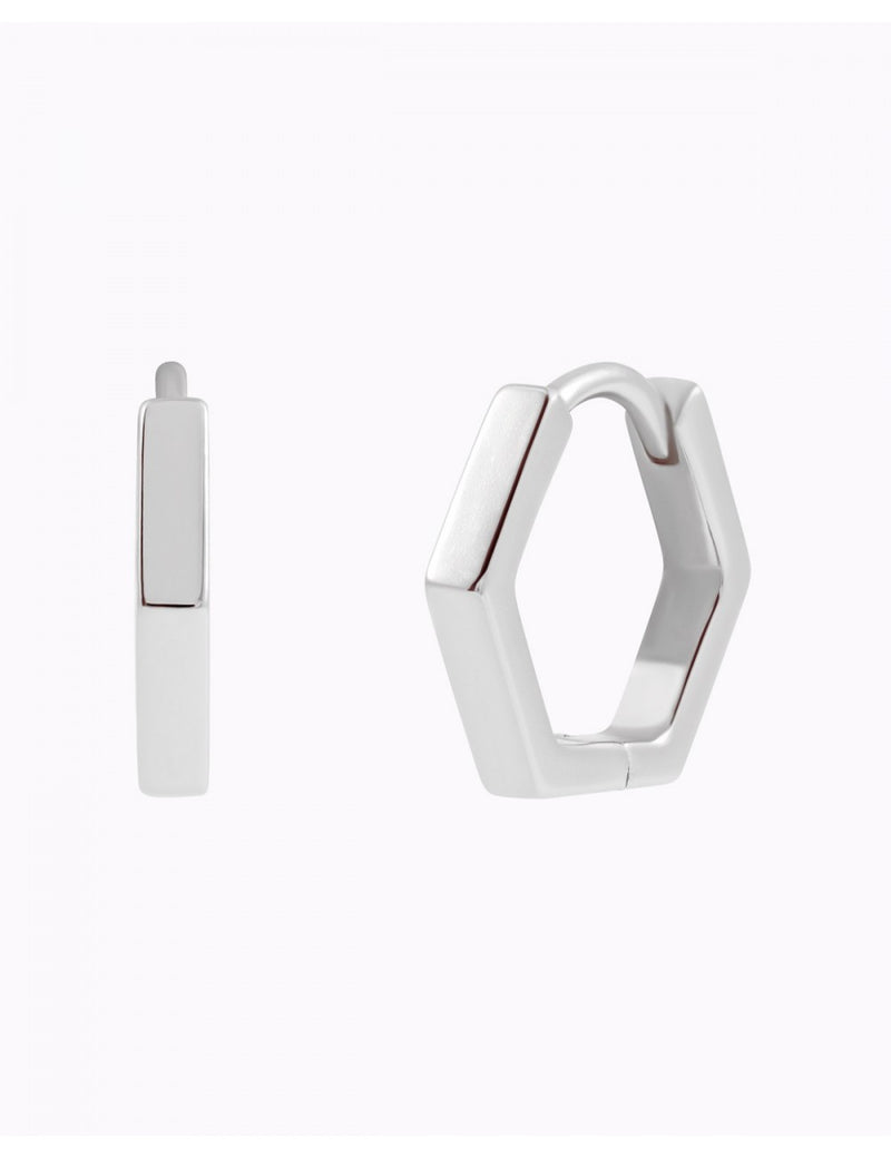 Boucles d'oreilles créoles géométriques hexagonales