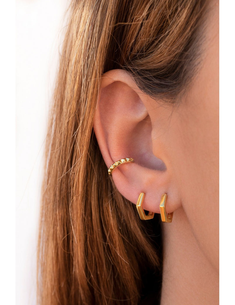 Boucles d'oreilles créoles géométriques hexagonales