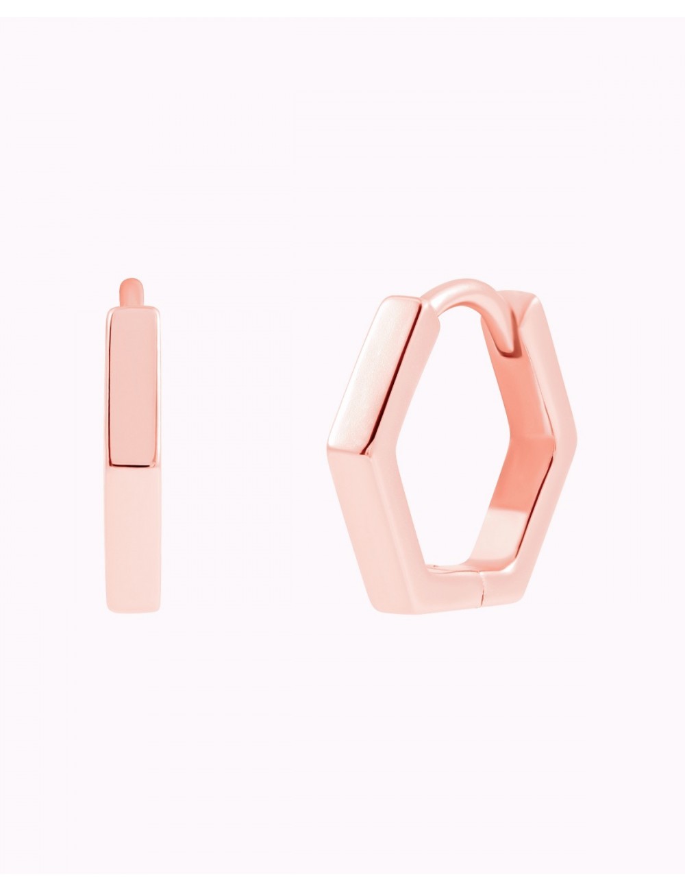 Boucles d'oreilles créoles géométriques hexagonales