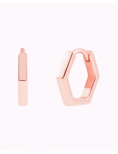 Geometrische sechseckige Huggie-Creolen