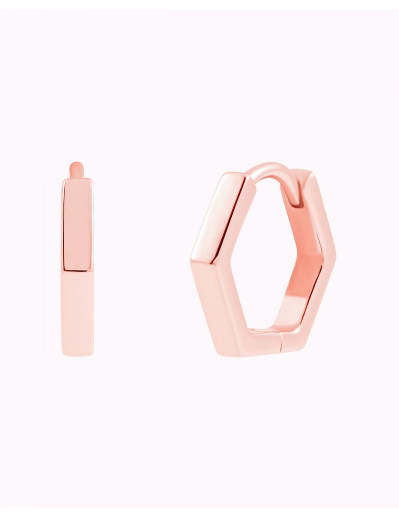Boucles d'oreilles créoles géométriques hexagonales