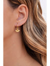 Fan Shaped Charm Huggie Hoop Earrings