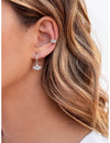 Fan Shaped Charm Huggie Hoop Earrings