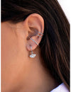 Fan Shaped Charm Huggie Hoop Earrings