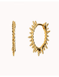 Pendientes de aro con pinchos irregulares de bolitas