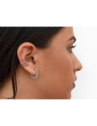 Pendientes de aro con pinchos irregulares de bolitas