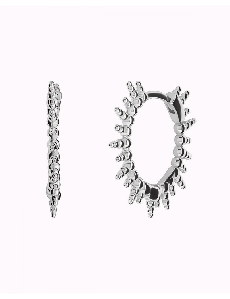 Pendientes de aro con pinchos irregulares de bolitas