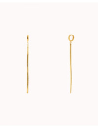 Pendientes de aro con charm largo de cadena de piel de serpiente
