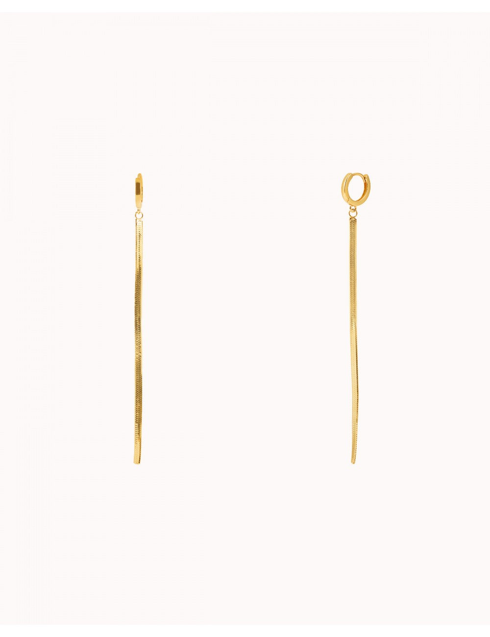 Pendientes de aro con charm largo de cadena de piel de serpiente