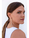 Pendientes de aro con charm largo de cadena de piel de serpiente