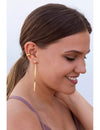 Pendientes de aro con charm largo de cadena de piel de serpiente