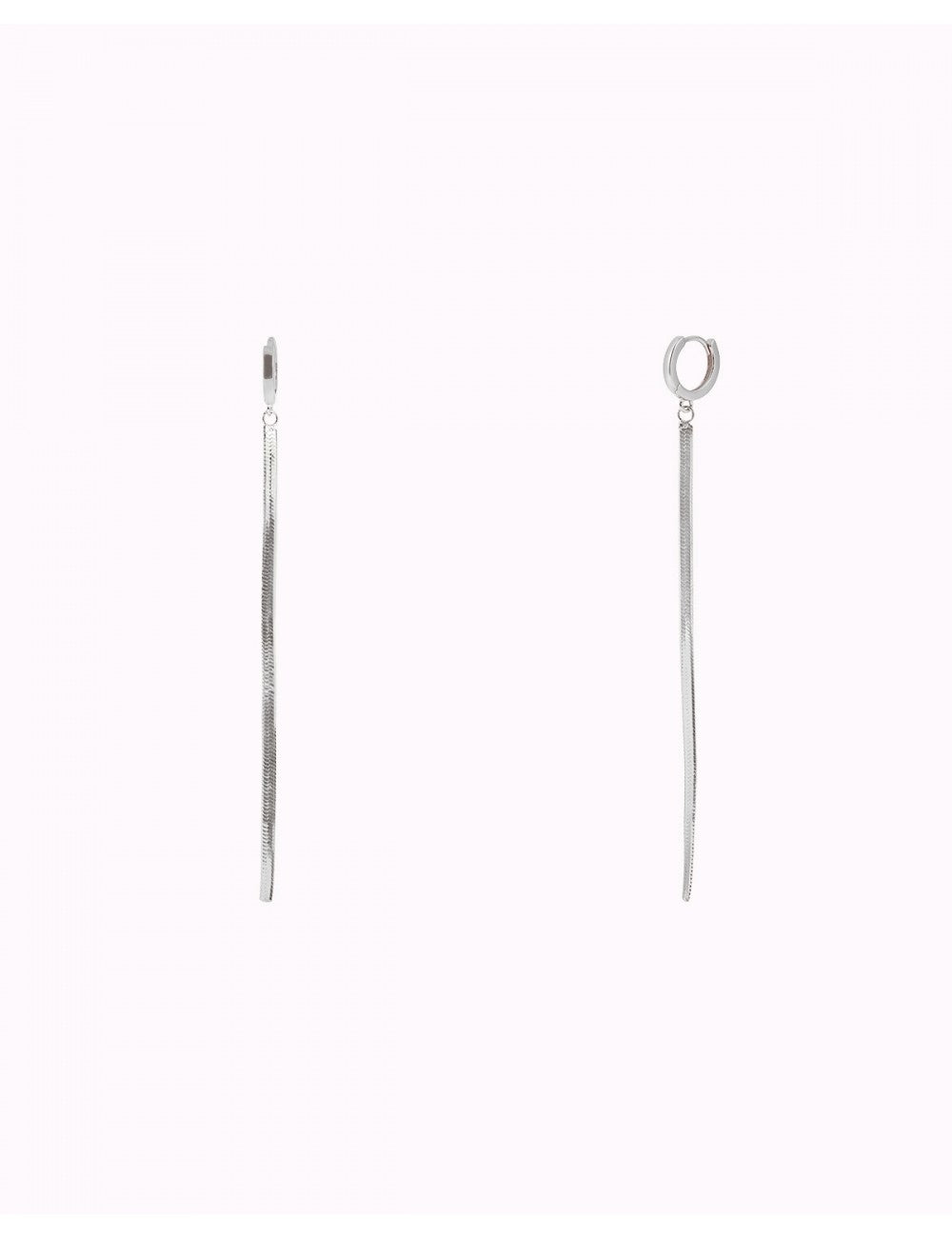 Pendientes de aro con charm largo de cadena de piel de serpiente