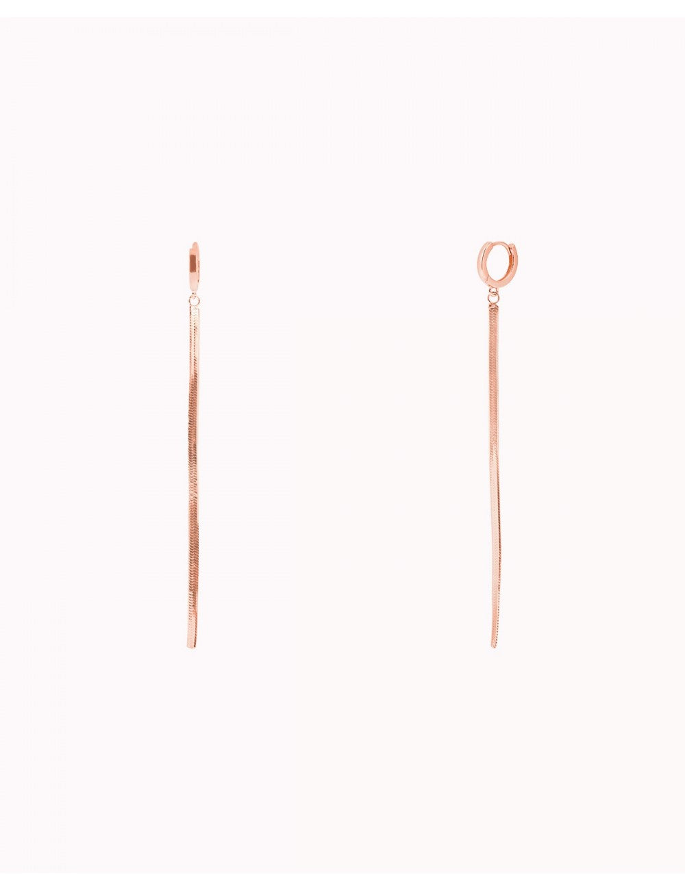 Pendientes de aro con charm largo de cadena de piel de serpiente