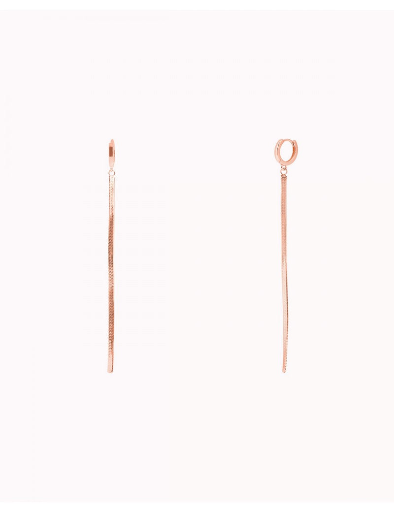Pendientes de aro con charm largo de cadena de piel de serpiente