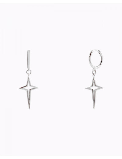 Cross Star Huggie Hoop Earrings