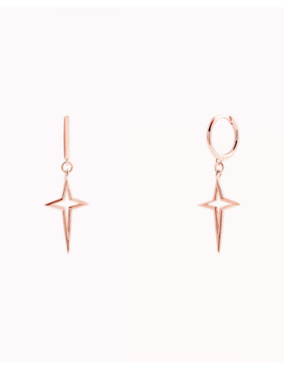 Cross Star Huggie Hoop Earrings