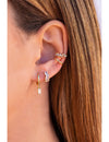 Baguette CZ Charm Huggie Hoop Earrings