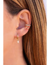 Baguette CZ Charm Huggie Hoop Earrings