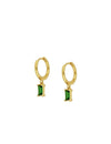 Baguette CZ Charm Huggie Hoop Earrings