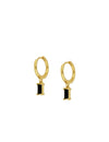 Baguette CZ Charm Huggie Hoop Earrings