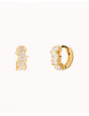 Misaligned Baguette CZ Huggie Hoop Earrings