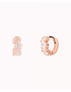 Misaligned Baguette CZ Huggie Hoop Earrings