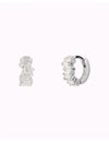 Misaligned Baguette CZ Huggie Hoop Earrings