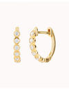 CZ Bezel Huggie Hoop Earrings 