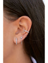 CZ Bezel Huggie Hoop Earrings 