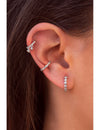 CZ Bezel Huggie Hoop Earrings 