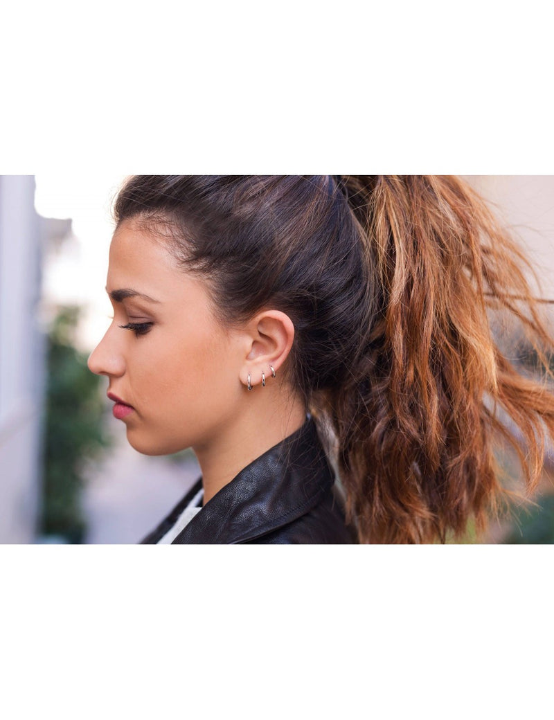 Round Edges Smooth Huggie Hoop Earrings