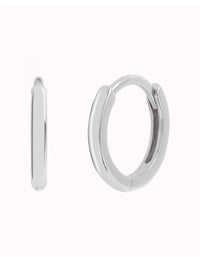 Round Edges Smooth Huggie Hoop Earrings
