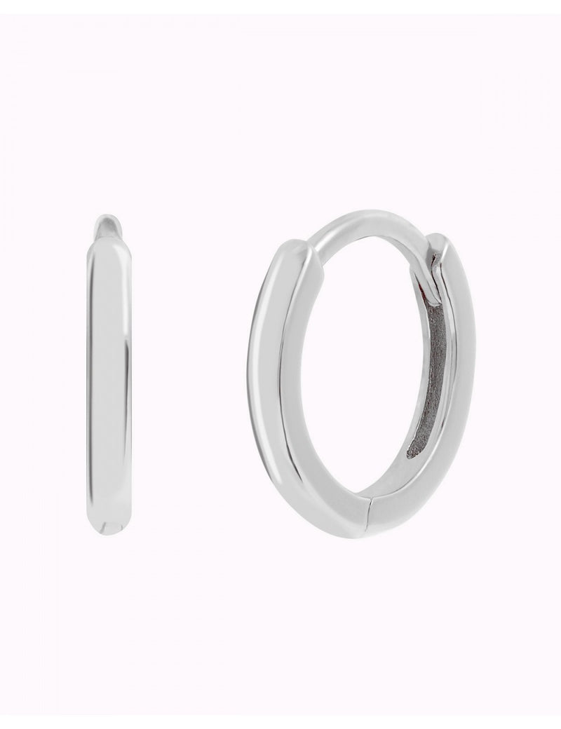 Round Edges Smooth Huggie Hoop Earrings