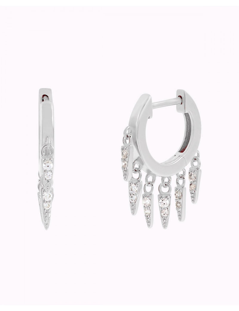 Pendientes de aro huggie con charms en forma de triángulo con circonitas