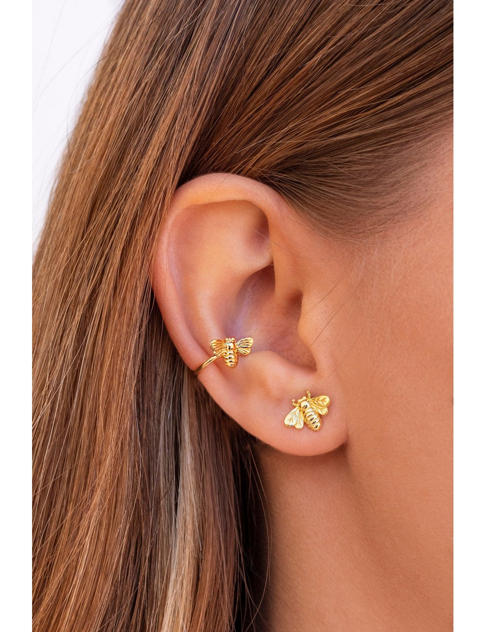 Pendientes stud grande en forma de abeja