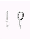 Pendientes de aro huggie con colgante en forma de rayo