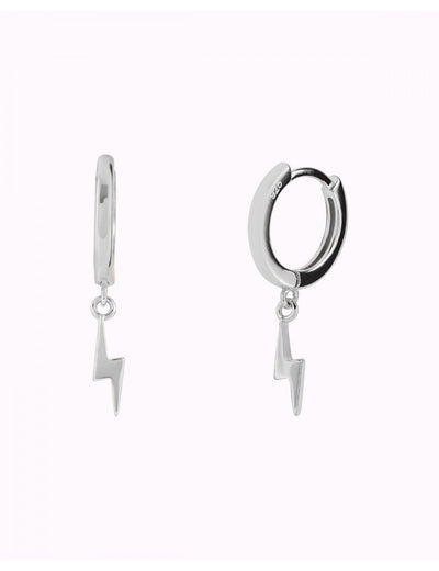 Lightning Bolt Shaped Charm Huggie Hoop Earrings