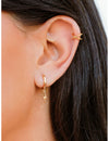 Pendientes de aro huggie con colgante en forma de rayo