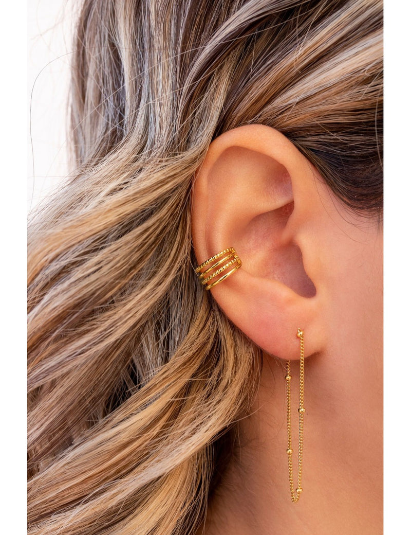 Boucles d'oreilles à longue chaîne avec boules